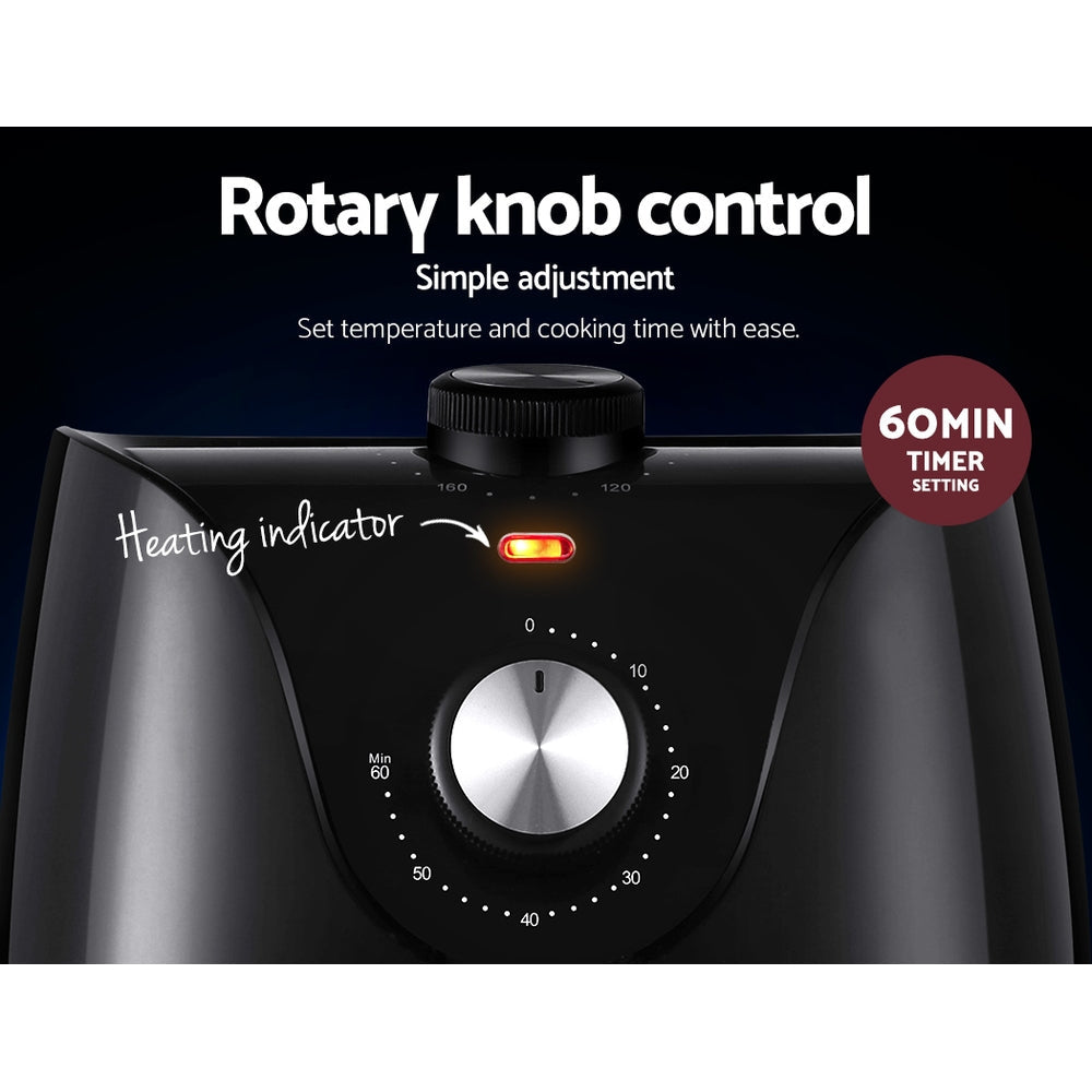 Devanti Air Fryer 2.5L Electric Fryers Airfryer Healthy Cooker Oil Free Kitchen Devanti