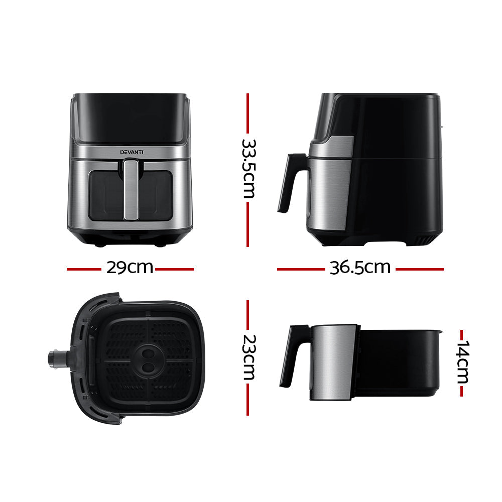 Devanti Air Fryer 6.5L LCD Fryers Oven Airfryer Healthy Cooker Oil Free Kitchen Devanti