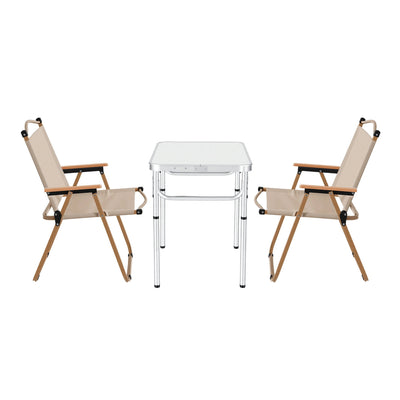 Weisshorn 3pc Camping Table Chair Set Outdoor Folding Aluminium Portable Picnic
