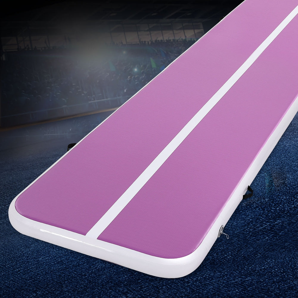 Everfit 4M Air Track Gymnastics Tumbling Exercise Cheerleading Mat Inflatable Purple Everfit