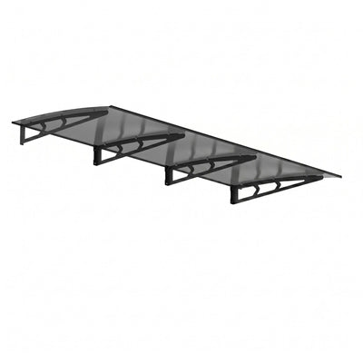 Instahut Window Door Awning Canopy 1m x 3m Grey Solid Sheet Metal Frame