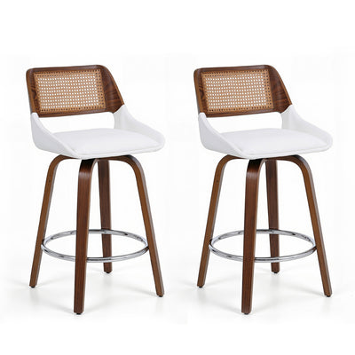 Artiss Wooden Bar Stools Set of 2 Swivel Kitchen Counter Stool Chair 60cm Seat Height