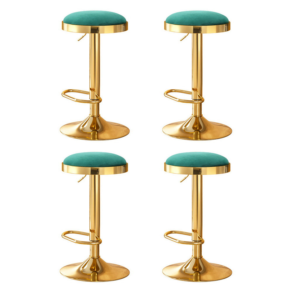 4x Artiss Bar Stools Kitchen Dining Chairs Velvet Padded Stool Green Artiss