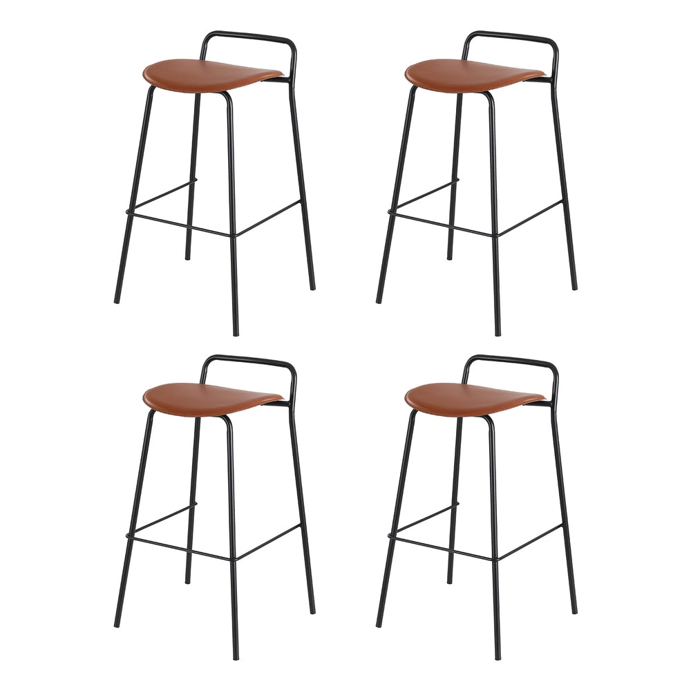 4x Artiss Bar Stools Kitchen Counter Dining Chair Metal Brown Artiss