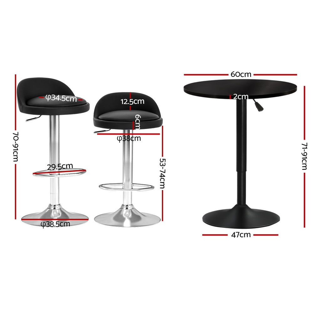 Artiss Bar Table and Stools Set Dining Desk Kitchen Chairs Cafe Pub Artiss