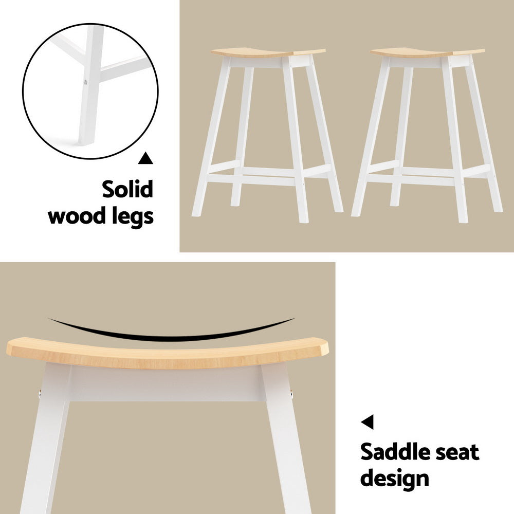 Artiss Bar Table and Stools Set Dining Desk Solid Wood Kitchen Chairs Cafe Pub Artiss