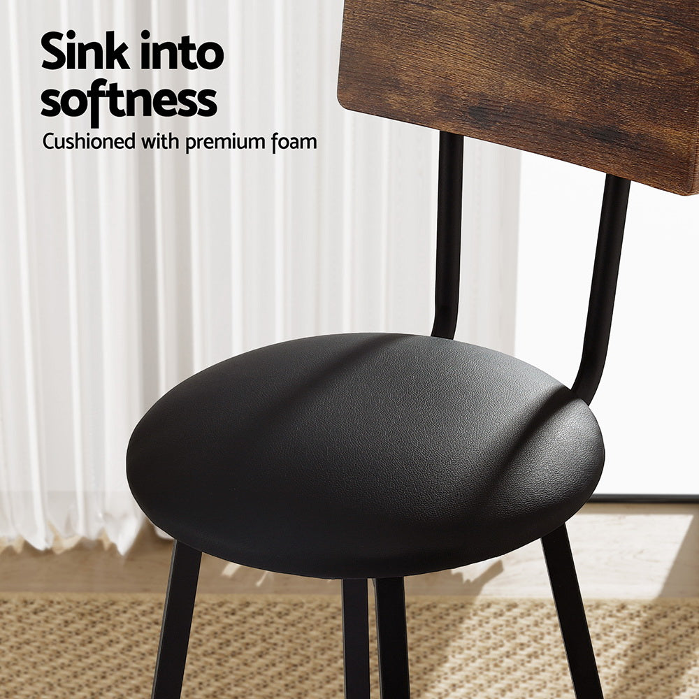 Artiss 2X Industrial Bar Stools Upholstered Counter Chairs Steel Frame Anti-Scratch Artiss