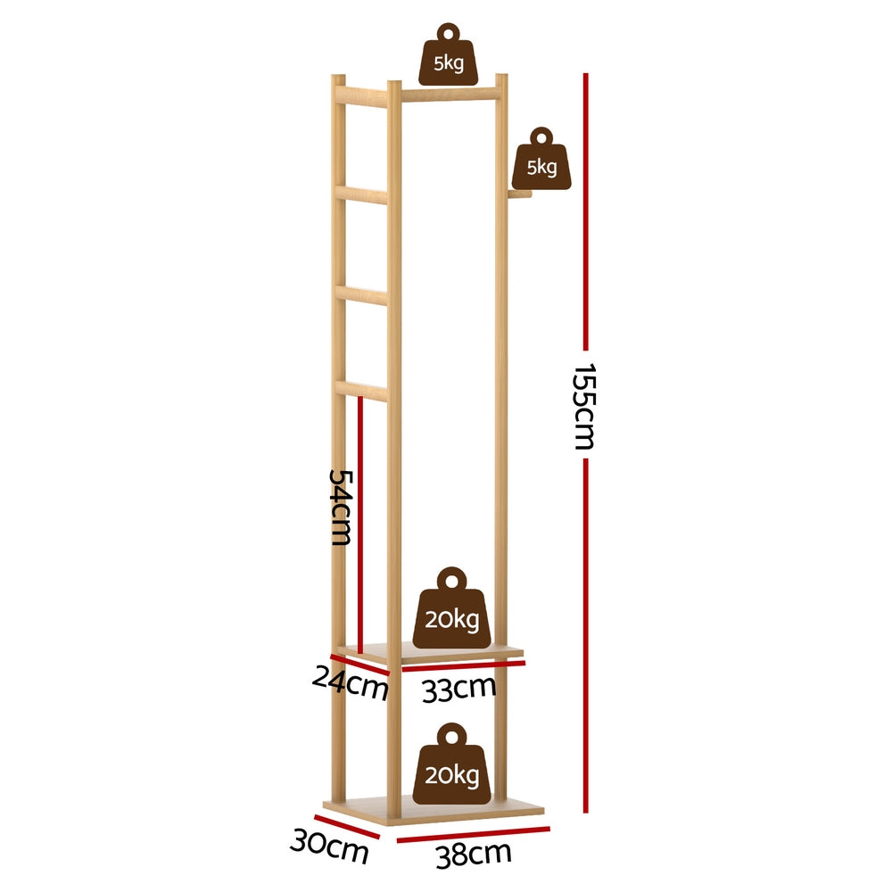 Artiss Clothes Rack Airer Coat Stand Bamboo Awezingly
