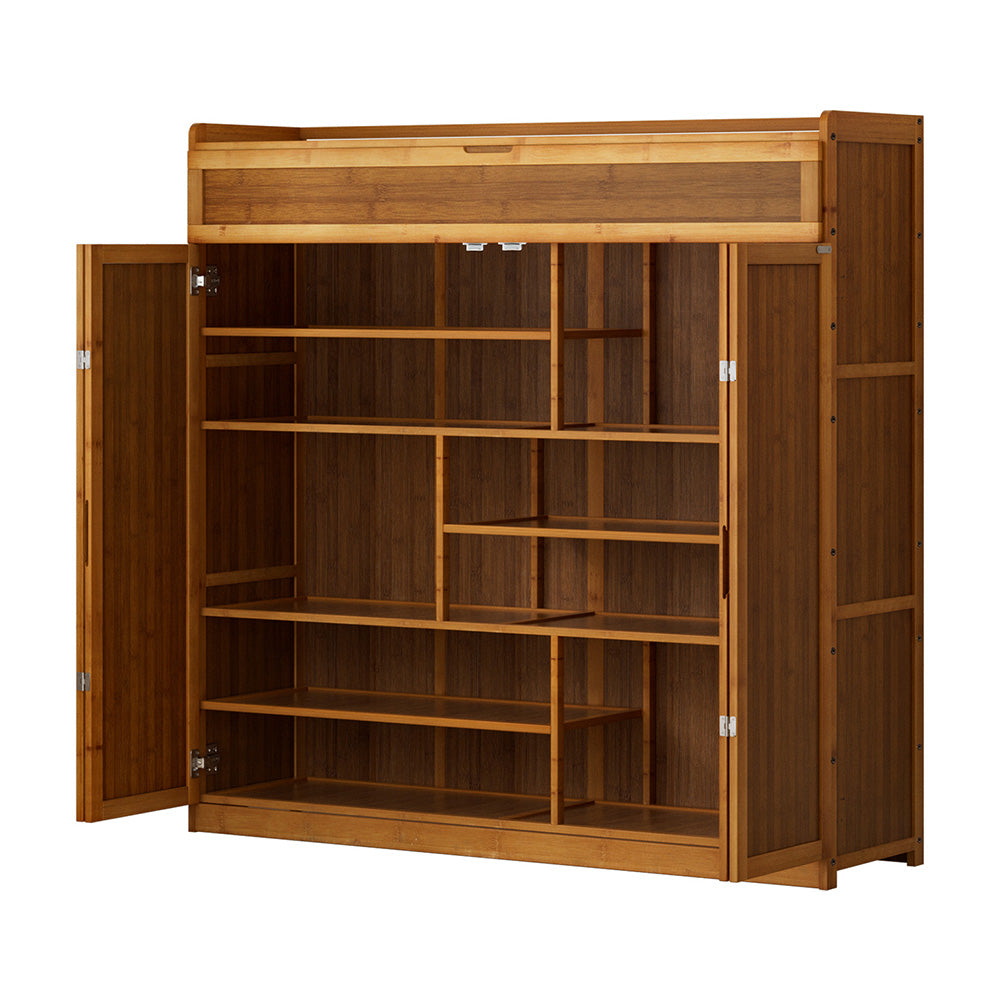 Artiss Shoe Rack Cabinet 30 Pairs Storage Cupboard Bamboo Awezingly