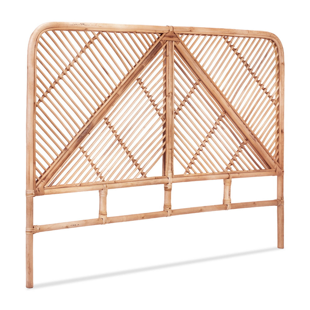 Artiss Bed Headboard Queen Bedhead Rattan - FRED Pine Awezingly