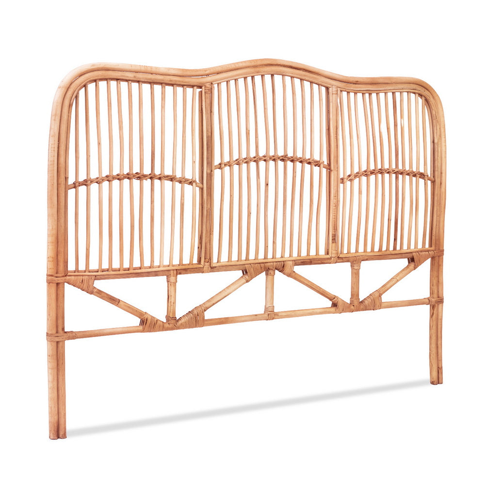 Artiss Bed Headboard Double Bedhead Rattan - NERO Pine Awezingly