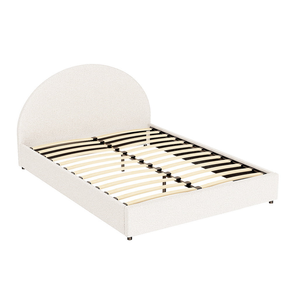 Artiss Bed Frame Gas Lift Strorage Beds Base Platform Boucle Fabric Queen ELLA Artiss