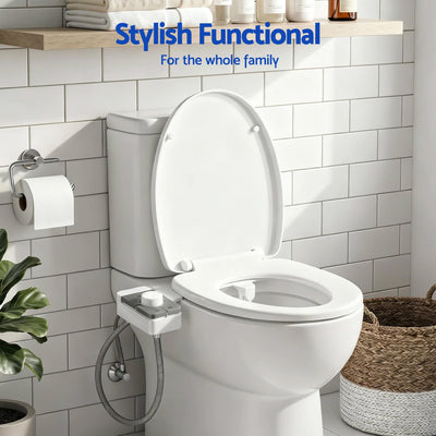 Cefito Non-Electric Ultra-Slim Bidet Attachment Detachable Bidet with Dual Nozzle Frontal & Rear Wash Adjustable Water Pressure Cold Water Toilet Bide