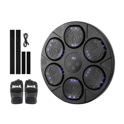 Everfit Music Boxing Machine Bluetooth Wall-Mounted Punch Target with LED Display & Gloves