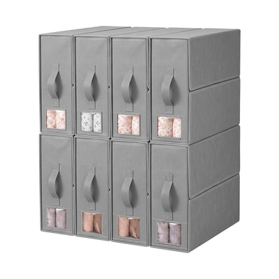 Artiss Bed Sheet Organisers Box Set 8Pcs Storage King Size Bedding Foldable Grey