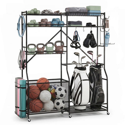 Everfit Sports Equipment Organizer Rack Multi Garage Storage for Golf Bag 174cm