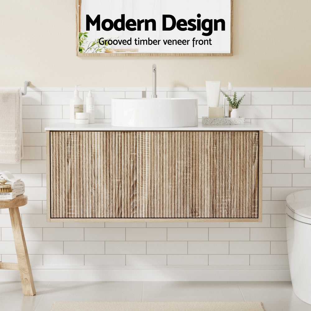 Cefito Vanity Unit 915mm with Basin Oak Awezingly