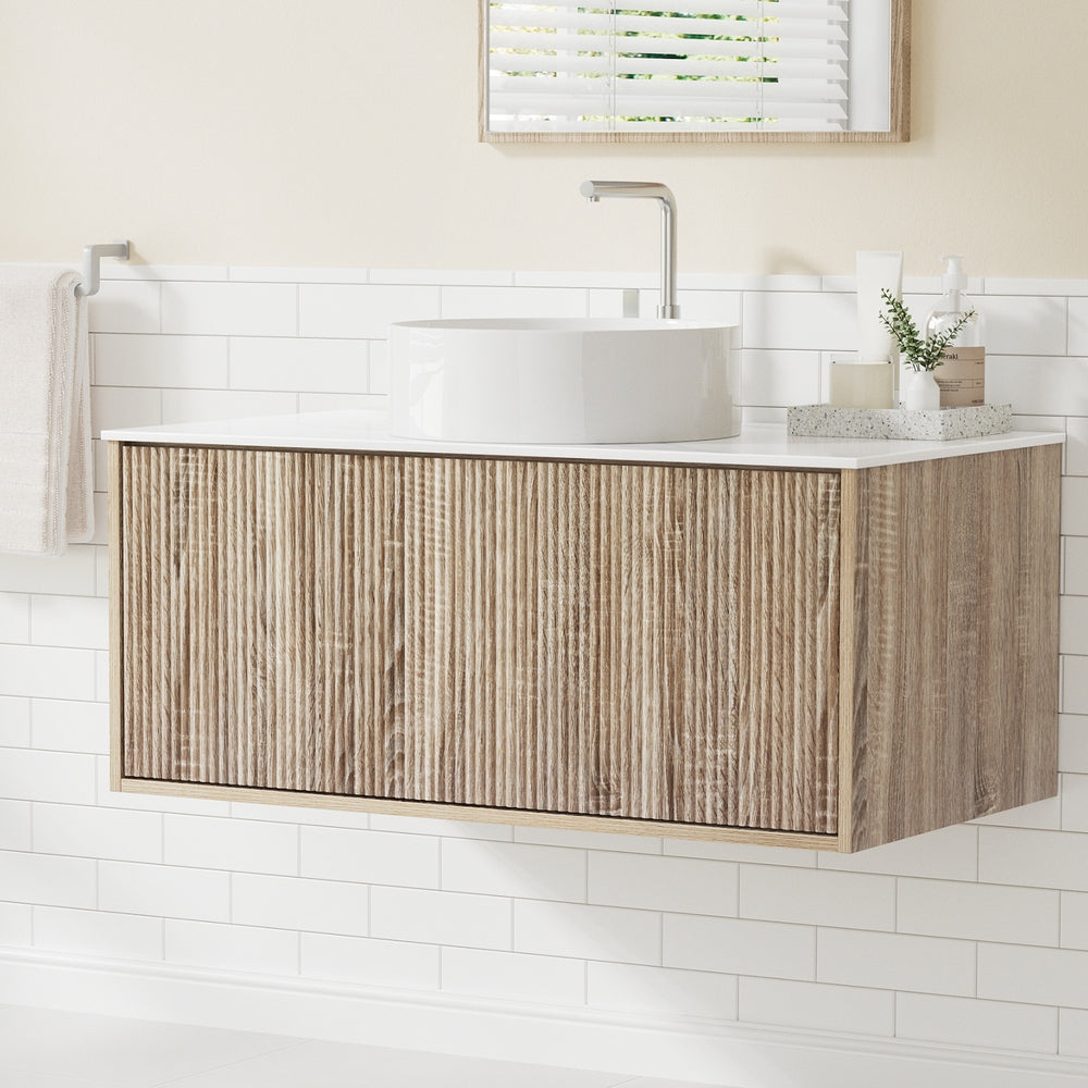 Cefito Vanity Unit 915mm with Basin Oak Awezingly