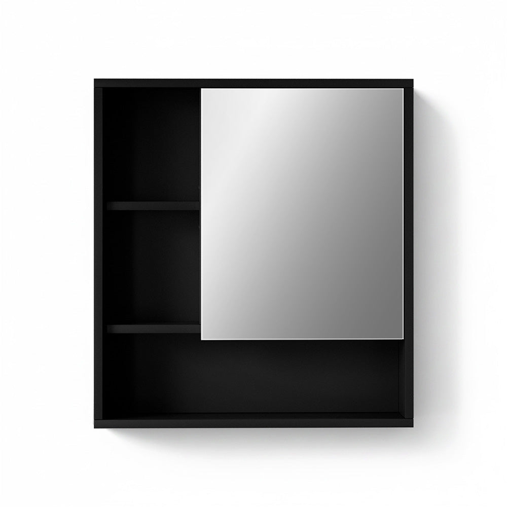 Cefito Bathroom Mirror Cabinet Mirrored Medicine Adjustable Shelf Wall Mounted 560mm Black Awezingly