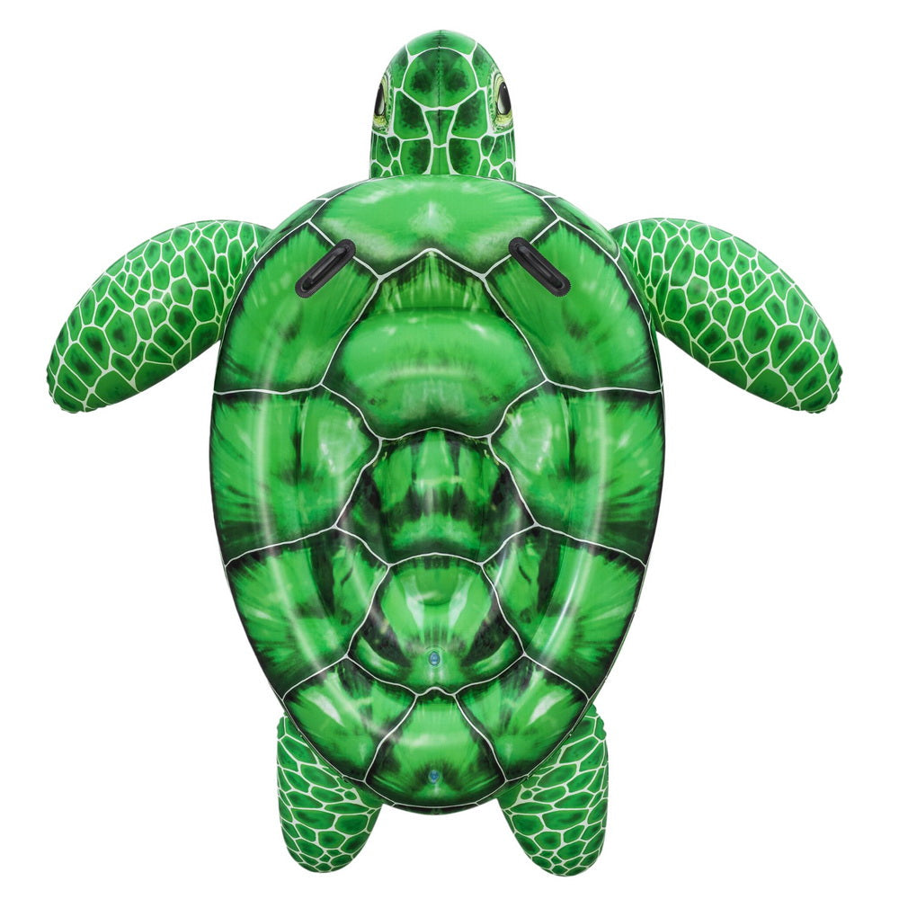 Bestway Float Turtle Rider Inflatable Ride On Floating Pool Lounger 153x140CM Awezingly