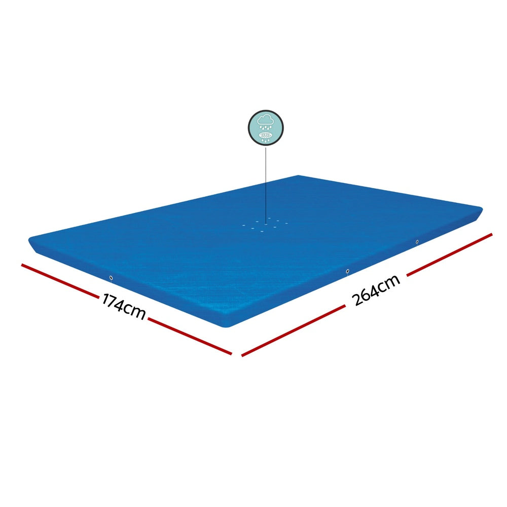 Bestway Pool Cover 264x174cm Rectangle Swimming Pool PE Shelter Fits 259x170cm Pools Awezingly