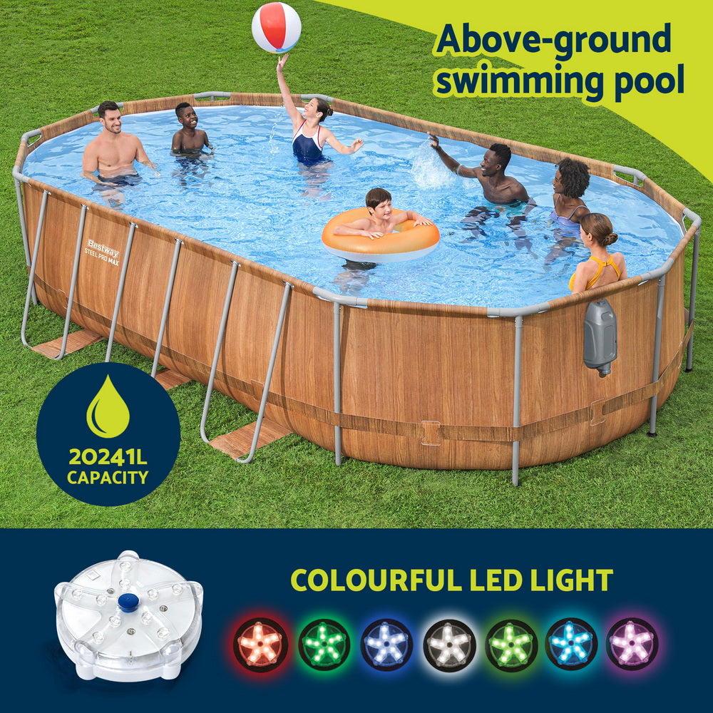 Bestway Swimming Pool Steel Frame Luxury Pool & SPA Massage Set 6.1x3.66x1.22m Awezingly