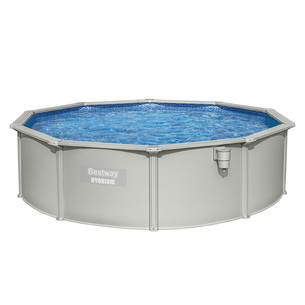 Bestway Swimming Pool Steel Frame Round Pool Set 457cm w/ Filter Ladder 17430L Awezingly