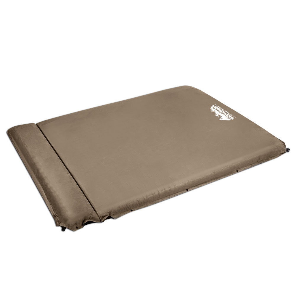 Weisshorn Double Size Self Inflating Mattress Mat 10CM Thick Coffee Weisshorn