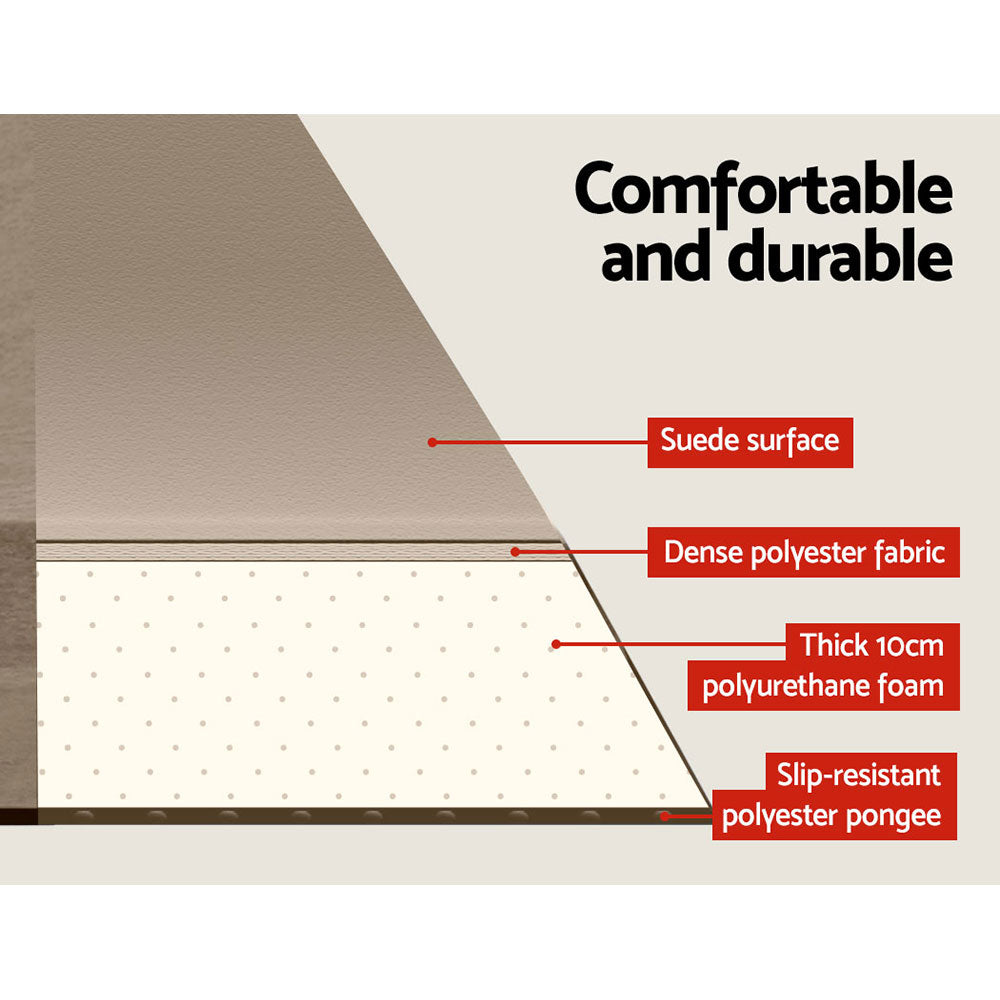 Weisshorn Double Size Self Inflating Mattress Mat 10CM Thick Coffee Weisshorn
