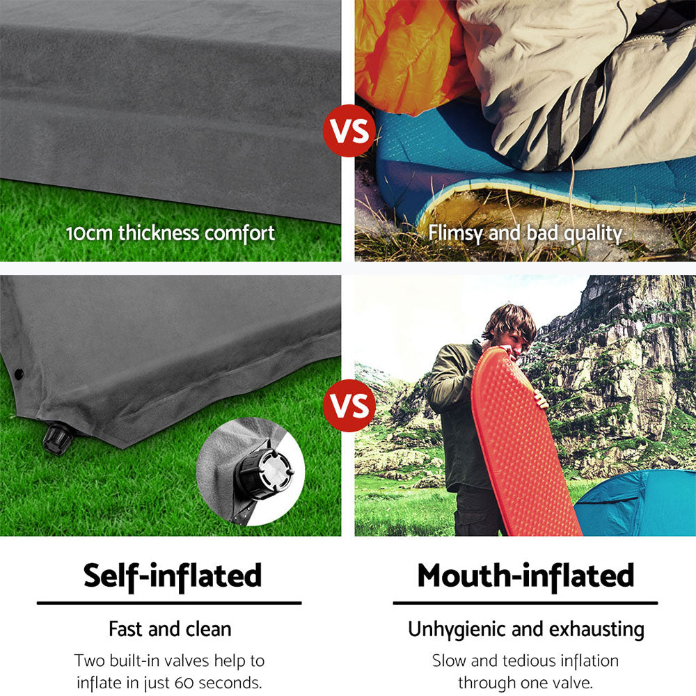 Weisshorn Double Size Self Inflating Mattress - Grey Weisshorn