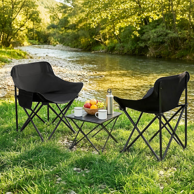 Weisshorn 3pc Camping Table Chair Set Outdoor Folding Aluminium Portable Picnic