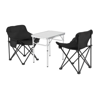 Weisshorn 3pc Camping Table Chair Set Outdoor Folding Aluminium Portable Picnic