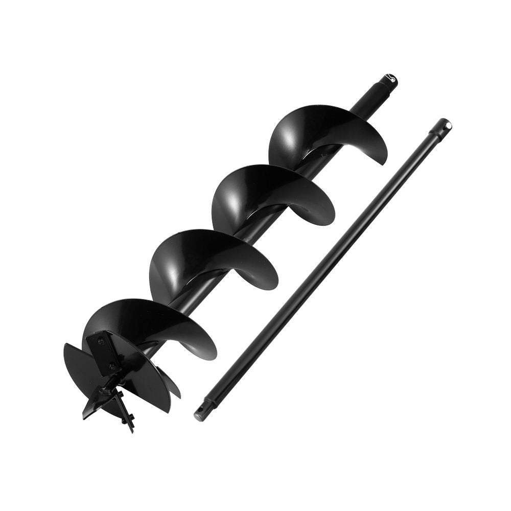 Giantz Post Hole Digger Auger Drill Bit 200mm with 80cm Extension Shaft Black Awezingly