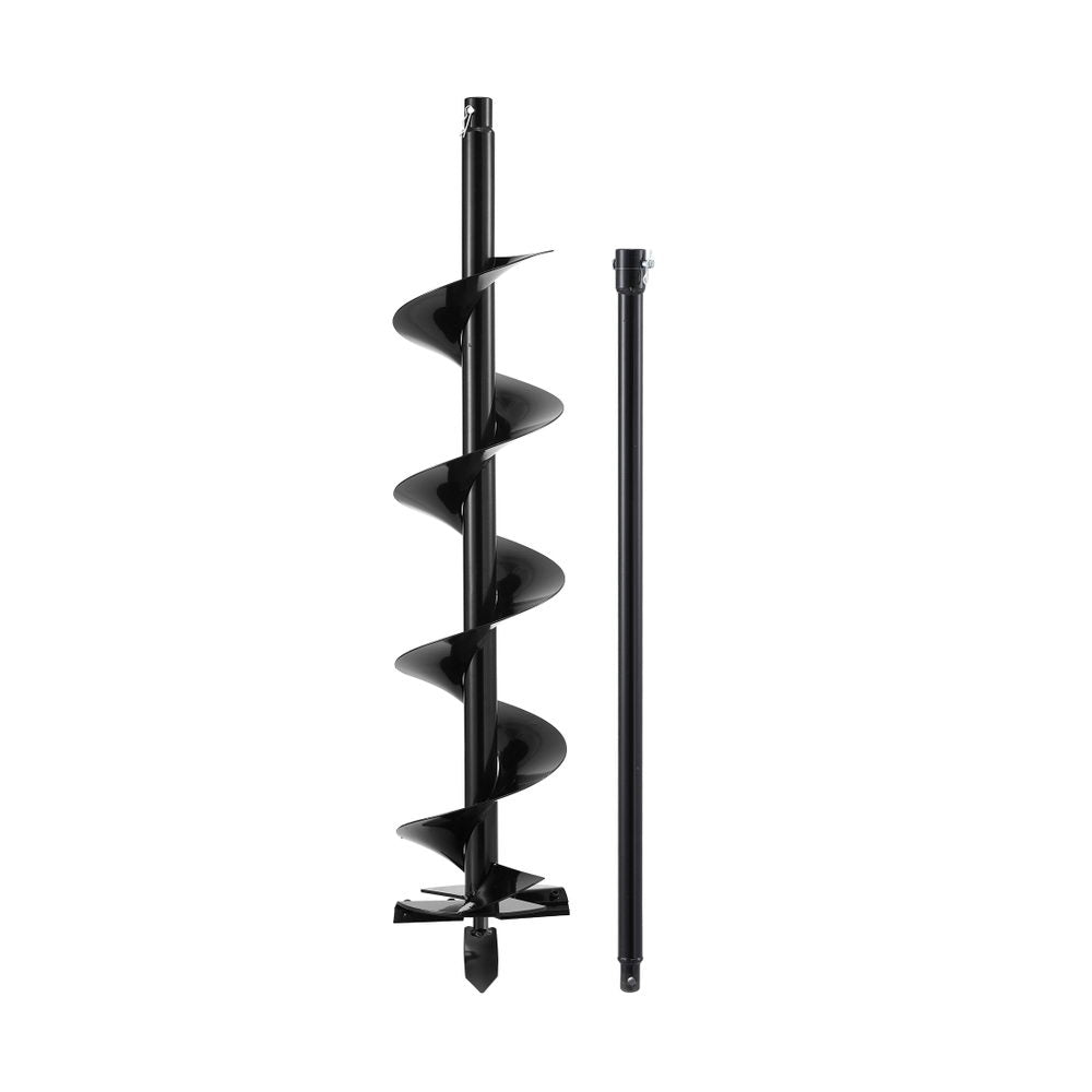 Giantz Post Hole Digger Auger Drill Bit 200mm with 80cm Extension Shaft Black Awezingly