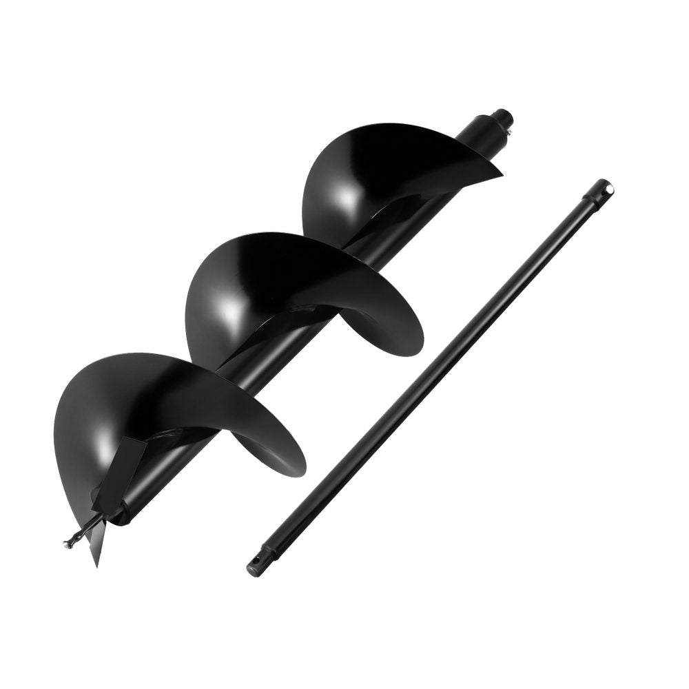GIANTZ Post Hole Digger Auger Drill Bit 300mm with 80cm Extension Shaft Black Awezingly