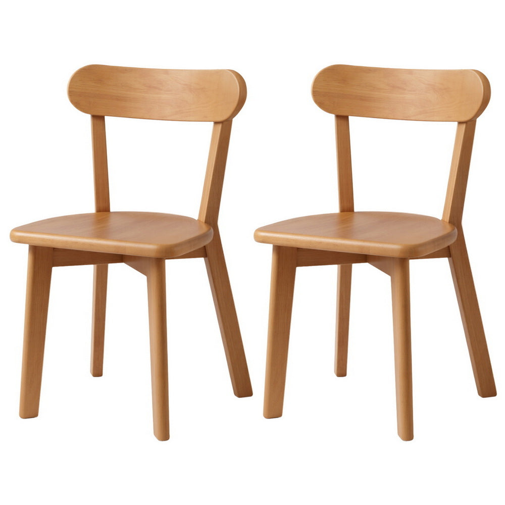 Artiss 2x Dining Chairs Wooden Kitchen Accent Chair Cafe Lounge Rubber Wood Awezingly