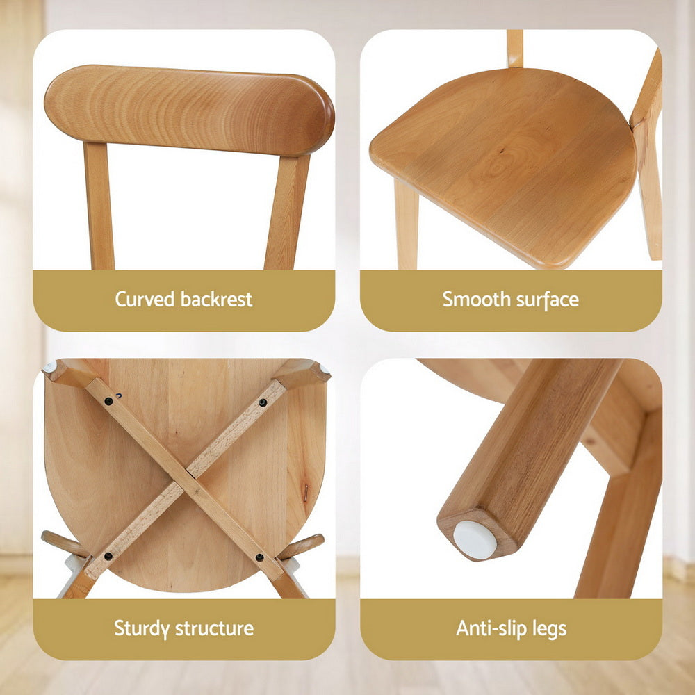 Artiss 4x Dining Chairs Wooden Kitchen Accent Chair Cafe Lounge Rubber Wood Awezingly
