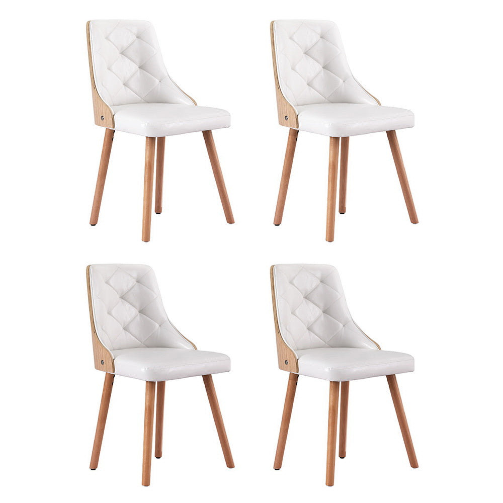1 Set of 4 Artiss Dining Chairs White PU Artiss