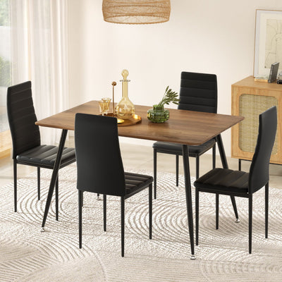 1 Artiss Dining Table and 4 Chairs Set Rectangle Metal
