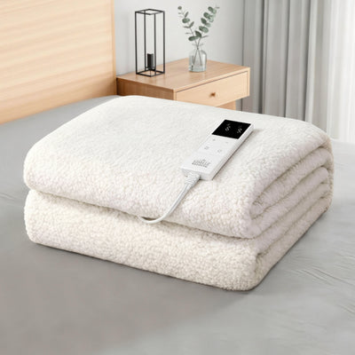 Giselle Electric Blanket LED Remote Sherpa Fleece Underlay Fully Fitted Machine Washable King Single