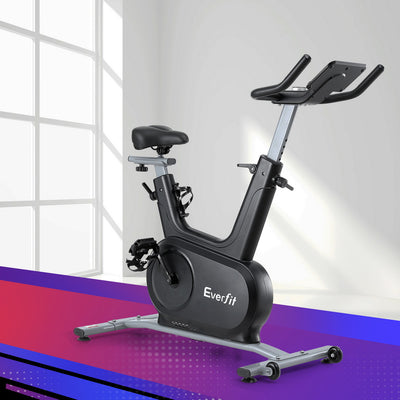 Everfit Exercise Bike Spin Bike Electromagnetic Smart Home Fitness 24-Level Resistance 120kg Bluetooth