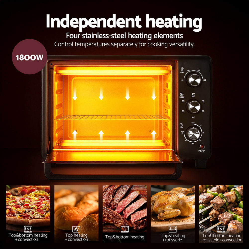 Devanti 30L Convection Oven Electric Fryer Ovens 1600W Awezingly