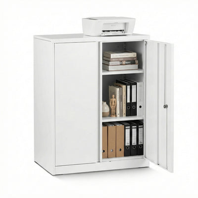 Artiss Steel Locker Cabinet Filing Mental Storage 3-Point Lock Adjustable Shelves White