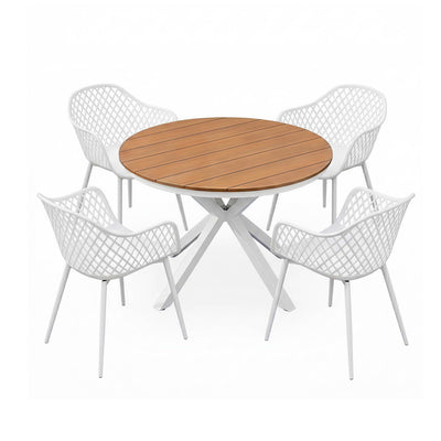 Gardeon 5PCS Outdoor Dining Set Table and Chairs Patio Garden Furniture Diamond