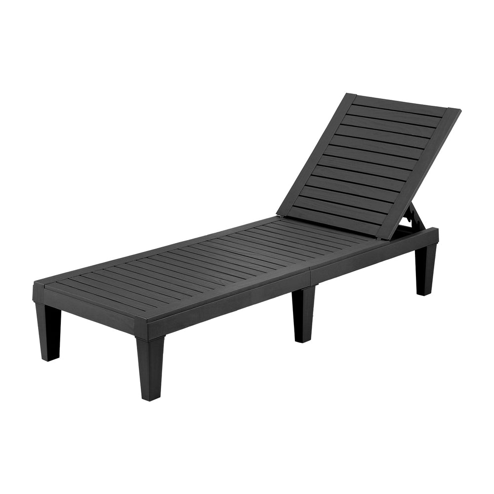 Gardeon Sun Lounge Adjustable Recliner Patio Outdoor Furniture Lightweight Black Awezingly