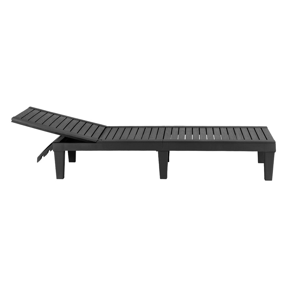 Gardeon Sun Lounge Adjustable Recliner Patio Outdoor Furniture Lightweight Black Awezingly