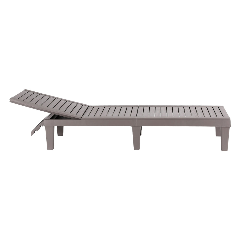 Gardeon Sun Lounge Adjustable Recliner Patio Outdoor Furniture Lightweight Grey Awezingly