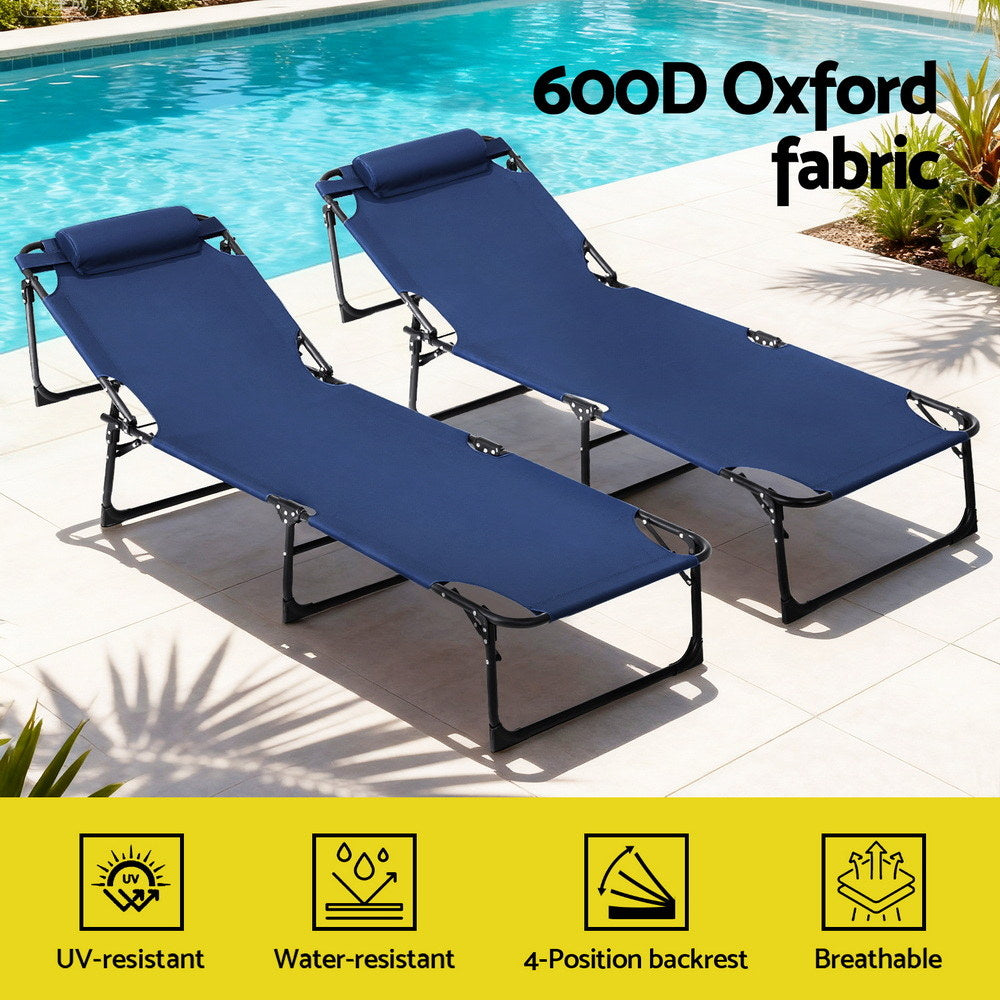 Gardeon Sun Lounger Folding Lounge Beach Chair Patio Outdoor Furniture Awezingly