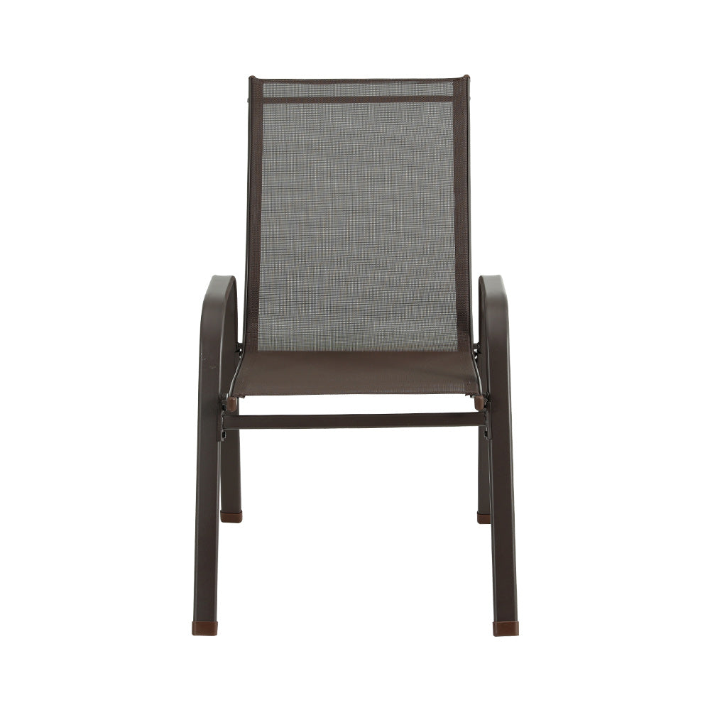 Gardeon 6pcs Outdoor Dining Chairs Stackable Chair Patio Garden Furniture Brown Gardeon