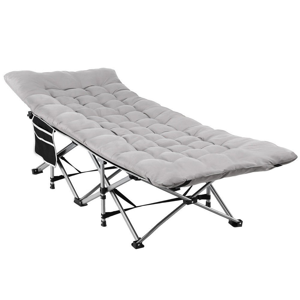 Artiss Folding Bed With Mattress Heavy Duty Grey 185CM Awezingly